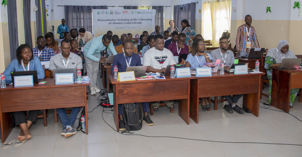 Participants learning at the Bioconductor Benin course